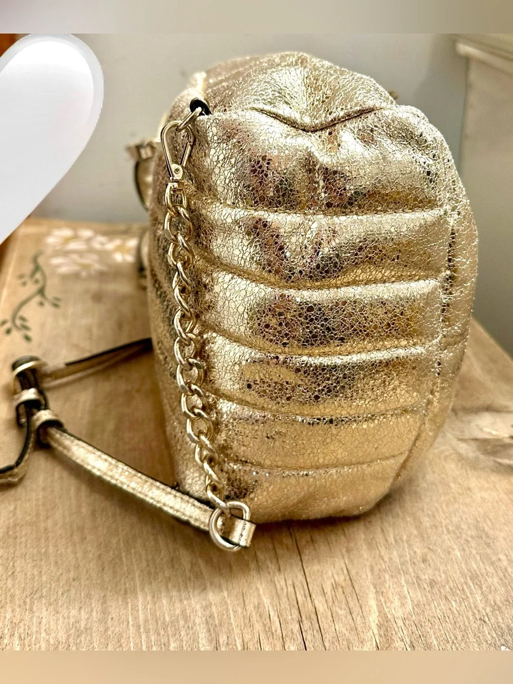 Victoria Secret Metallic Crackle Mini City Backpack